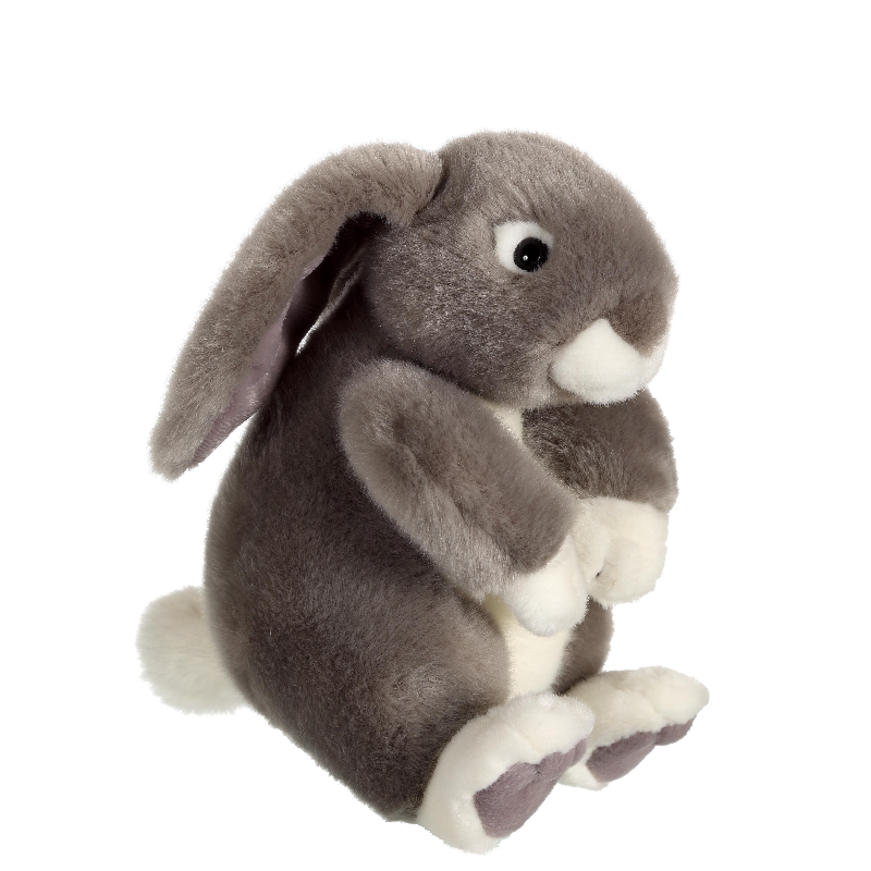  plush sitting grey rabbit 22 cm 